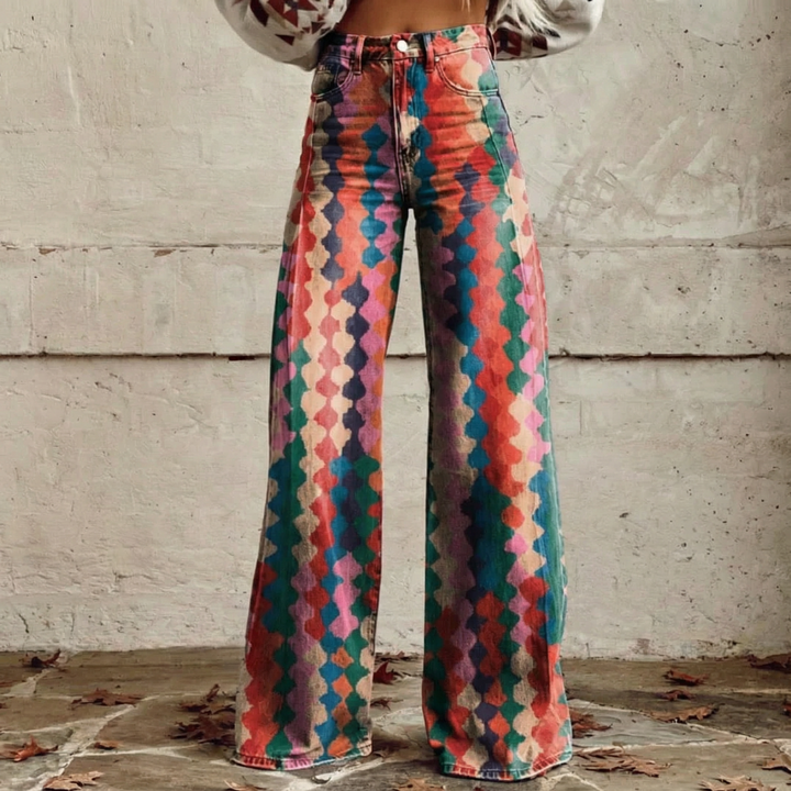 Livia™ - Pantalons à Motif Coloré Boho