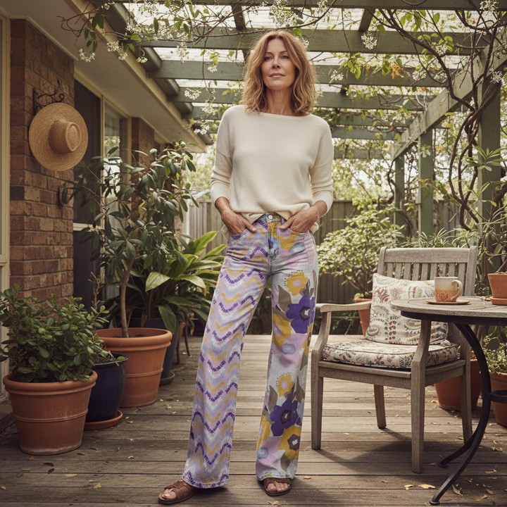 Valeria™ - Pantalon large à imprimé artistique boho