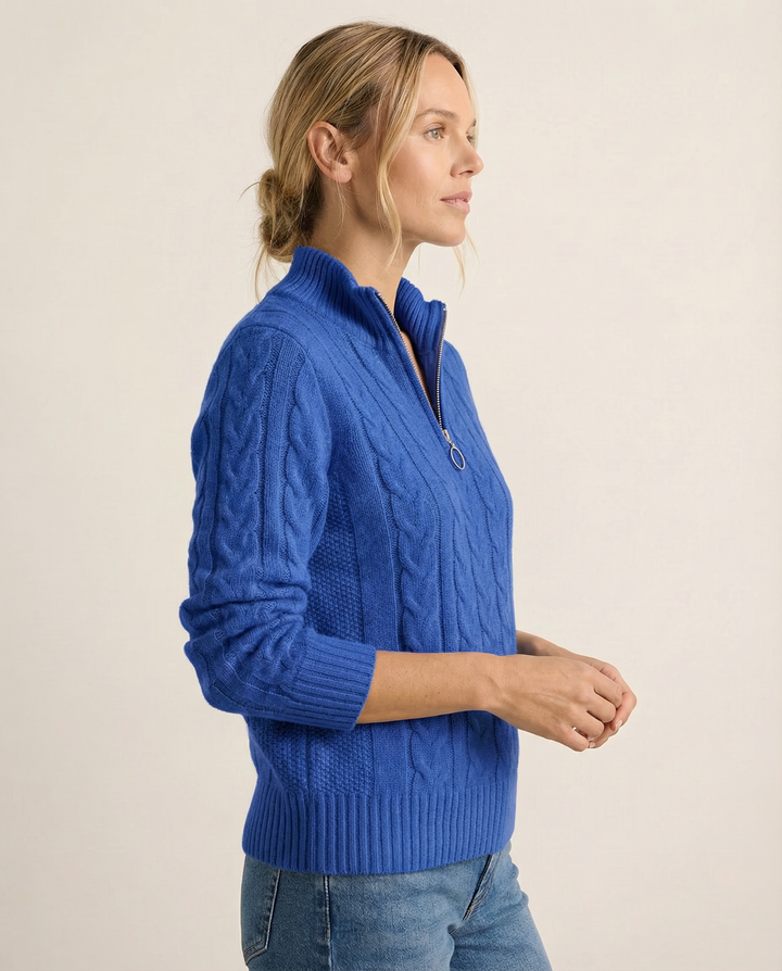 Elira™ - Cable Knit Half-Zip Jumper