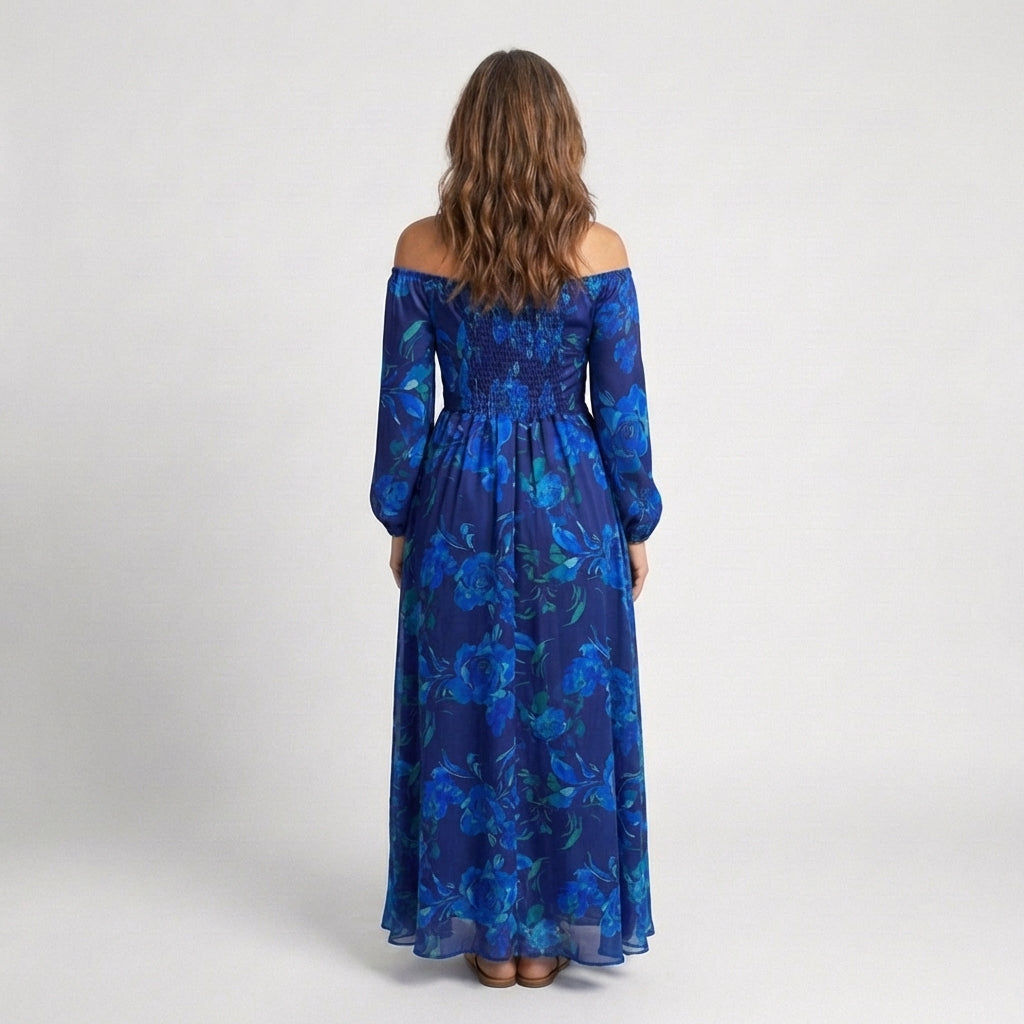 Cordelia | Off Shoulder Floral Maxi Dress