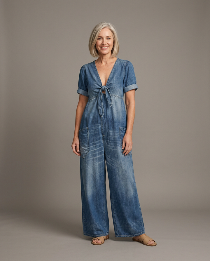 Maya denim jumpsuit - studio grey