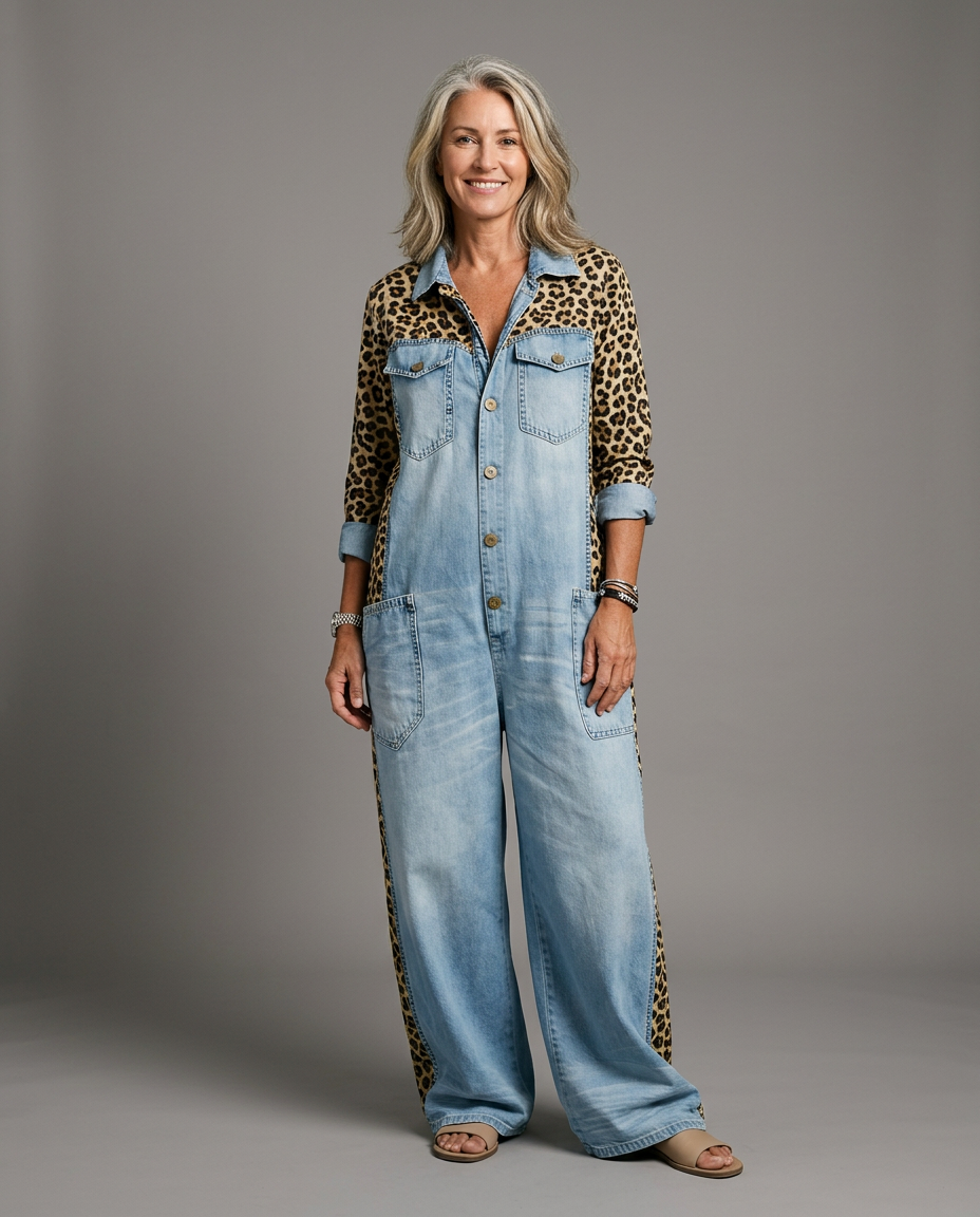 Amanda denim jumpsuit - studio grey
