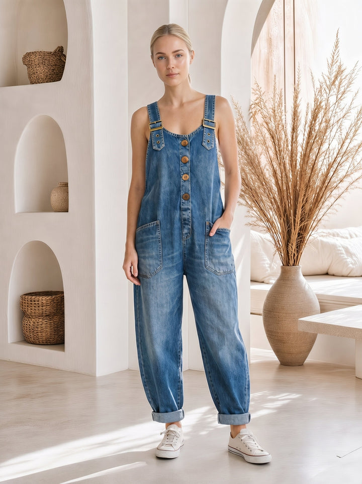 Sienna™ – Barrel-Leg Denim Overalls