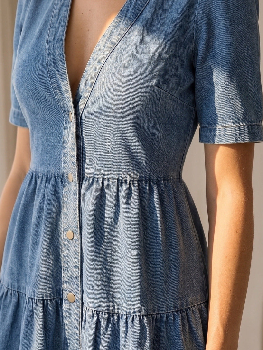Elara™ – Denim Cake Dress