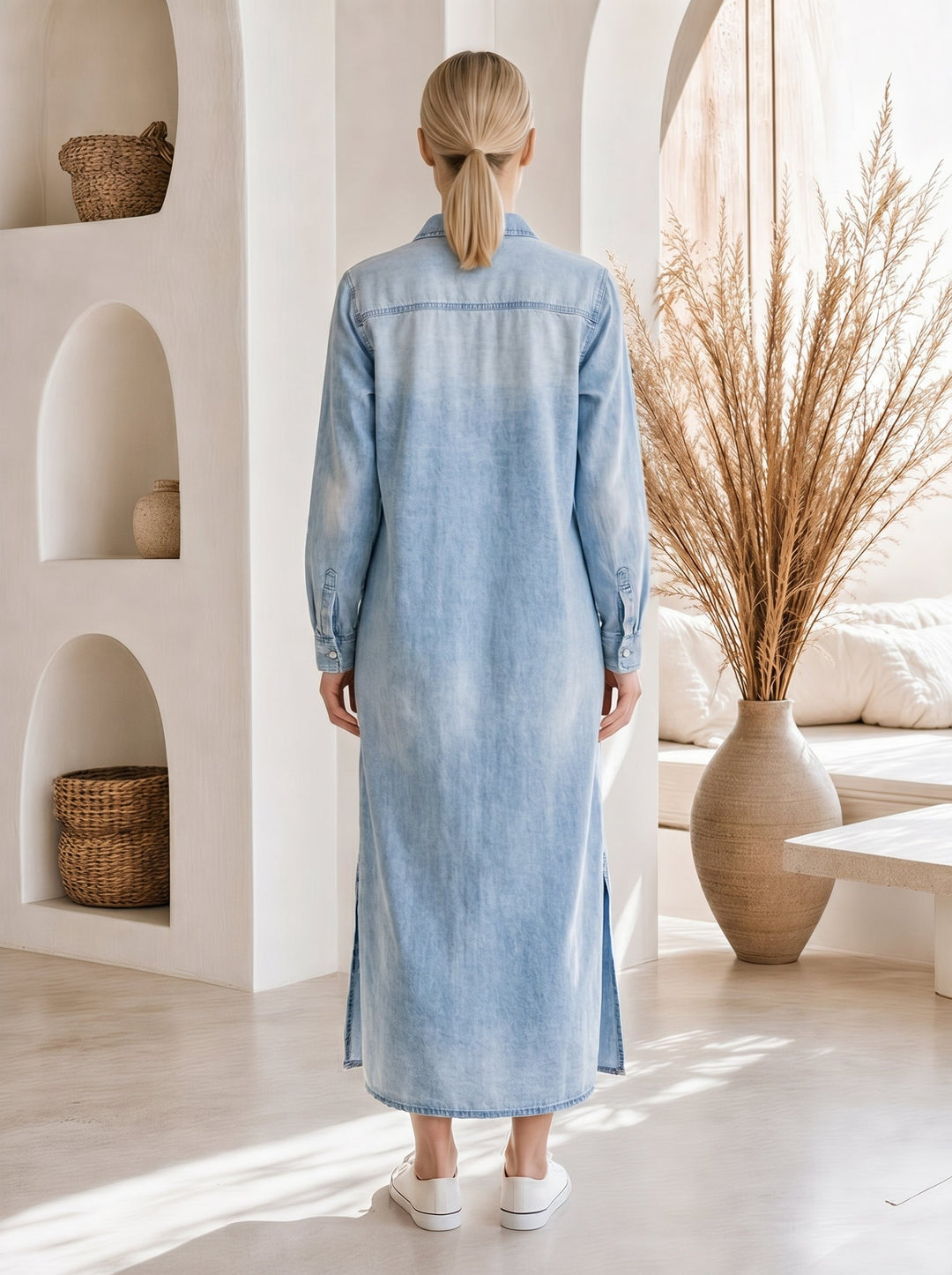 Wren™ – Denim Maxi Shirt Dress