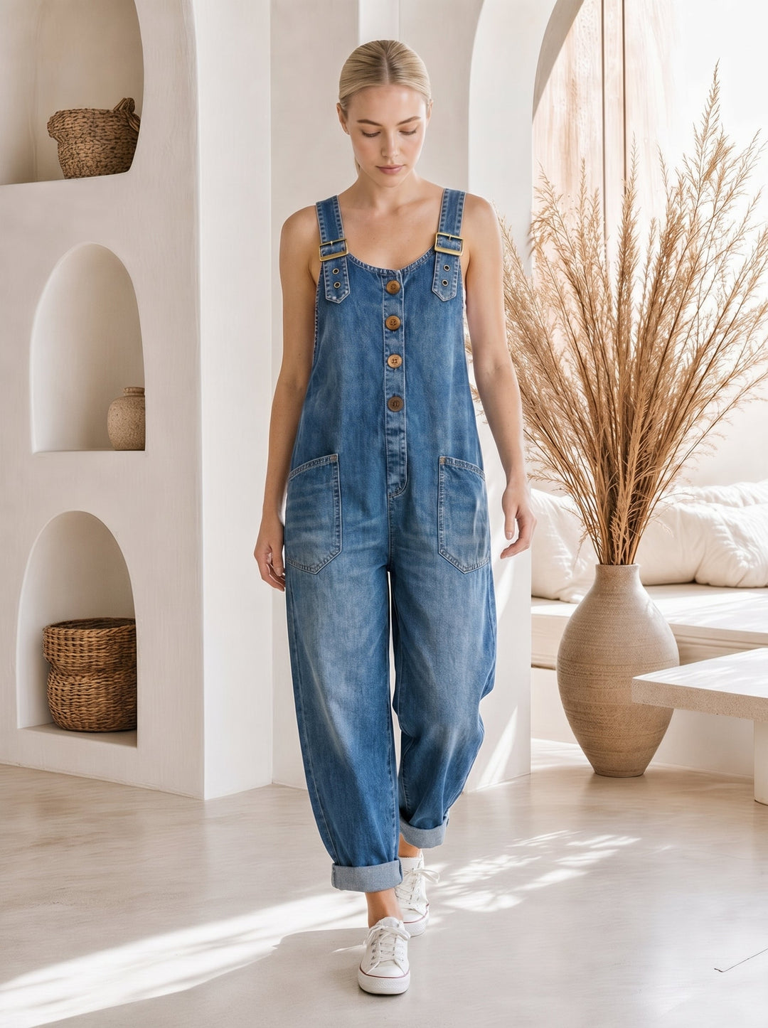 Sienna™ – Barrel-Leg Denim Overalls