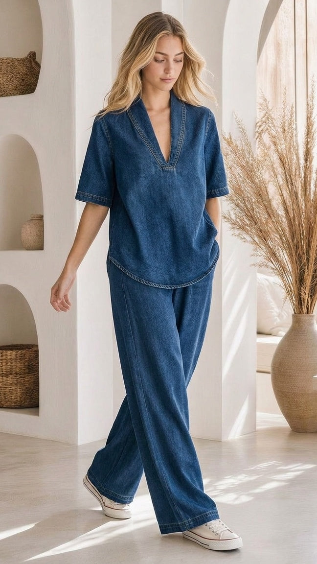 Dorothy™ - Denim Two Piece Set