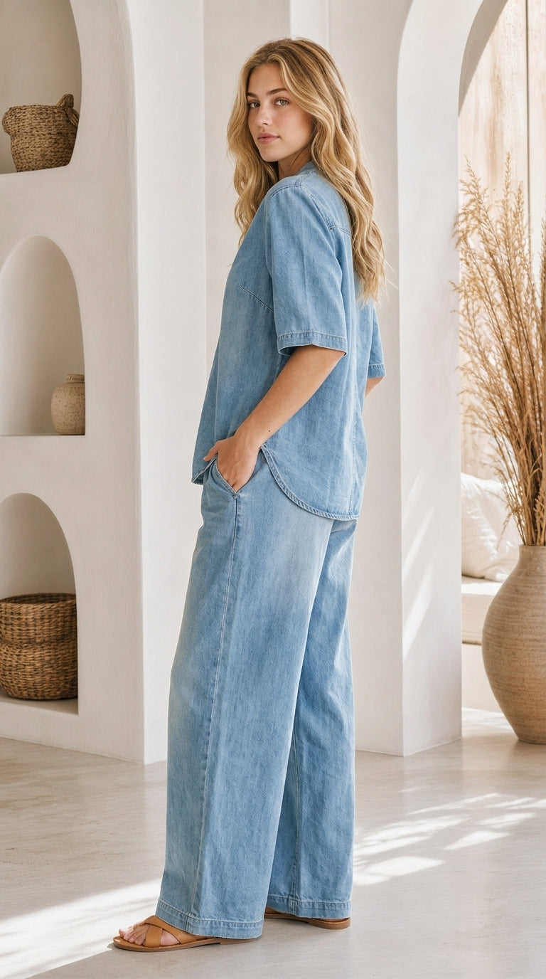 Dorothy™ - Denim Two Piece Set