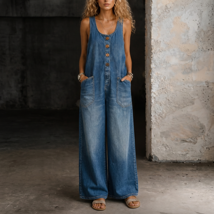 Zoe | Denim Overall Jumpsuit